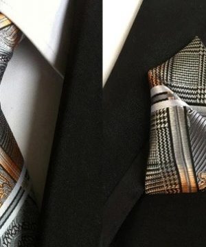 Hodvábna kravata a hodvábna vreckovka - spoločenský set _ model F