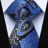 Luxusná kravatová sada - kravata a vreckovka so vzorom v modrej farbe