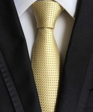 Hodvábna kravata a hodvábna vreckovka - spoločenský set v žltej farbe