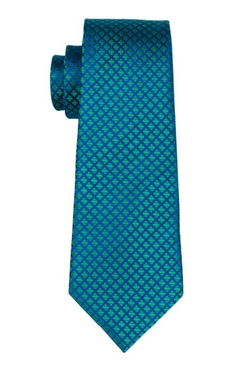 Kravatová sada - kravata + manžetové gombíky + vreckovka v modro-zelenej farbe