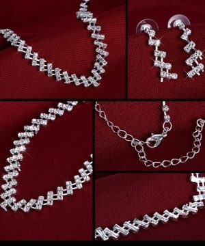 Luxusný šperkový set - náušnice + náhrdelník s kryštálikmi