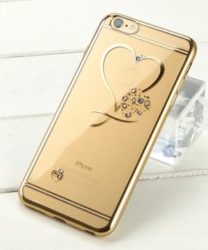 Silikónový obal srdce so šperkom na iPhone X Xs Xs Max Xr