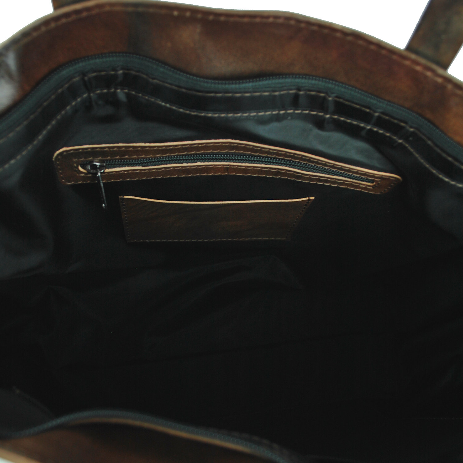 Luxusná kožená kabelka veľká na plece SHOPPER BAG, ručne farbená, hnedá – Obrázok 9