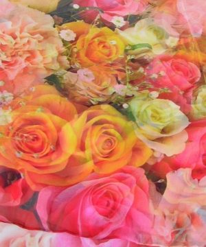 Exkluzívny veľký hodvábny šál s farebnými kvetinami