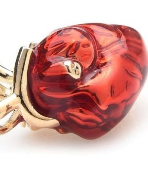 Elegantná smaltovaná brošňa / prívesok na náhrdelník v tvare srdca