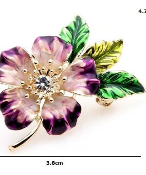 Prepracovaná smaltovaná brošňa prívesok v tvare žiarivého kvetu