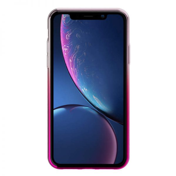 Ochranný dúhový silikónový obal pre iPhone XR v ružovej farbe - Image 2