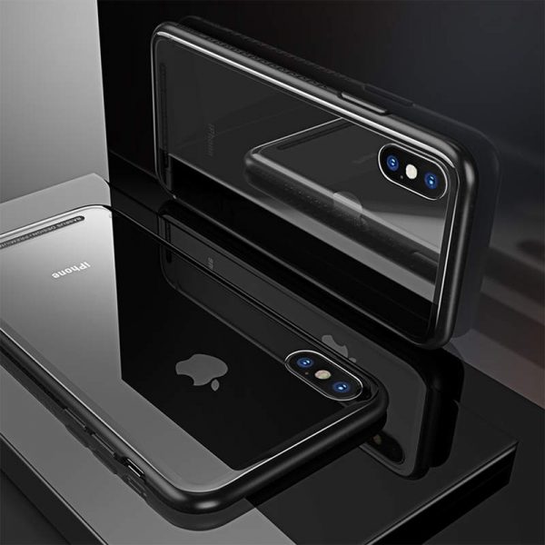 Sklenený odolný obal pre iPhone X v čiernej farbe - Image 6