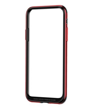 Štýlový platinový bumper pre iPhone X v červenej farbe