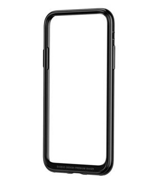 Štýlový platinový bumper pre iPhone X v čiernej farbe