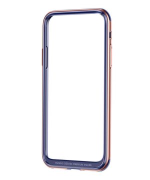 Štýlový platinový bumper pre iPhone X v ružovo zlatej farbe
