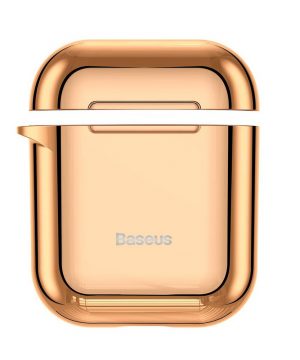 Ochranné púzdro BASEUS pre Apple Airpods v lesklej zlatej farbe-