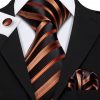 Pánska sada - kravata + manžety + vreckovka s luxusným medeným vzorom