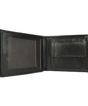 Luxusná peňaženka z pravej kože č.8407 v čiernej farbe,