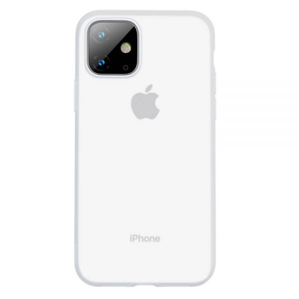 Ochranný silikónový obal pre iPhone 11 v transparentnej bielej farbe.