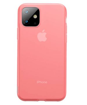 Ochranný silikónový obal pre iPhone 11 v transparentnej červenej farbe.