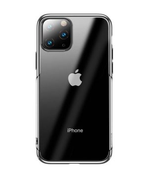 Ochranný tvrdý obal pre iPhone 11 Pro v lesklej striebornej farbe.