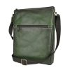 Luxusná kožená taška crossbody č.8681, ručne tieňovaná, tmavo zelená farba