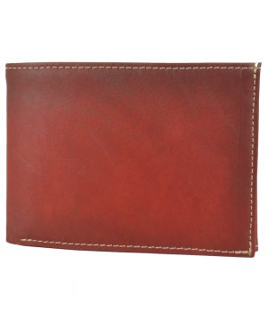 Luxusná kožená peňaženka č.8552, ručne tieňovaná v červenej farbe