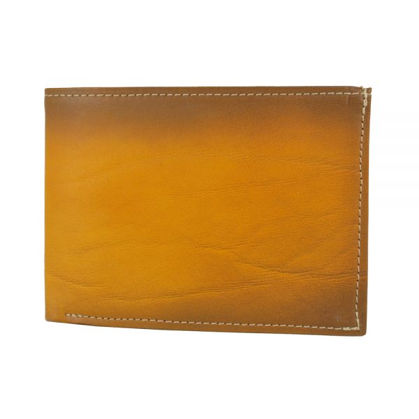 Luxusná kožená peňaženka č.8552, ručne tieňovaná v žltej farbe