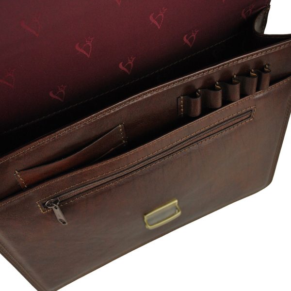 Luxusná elegantná kožená aktovka z pravej kože v tmavo hnedej farbe č.7378 - Image 6