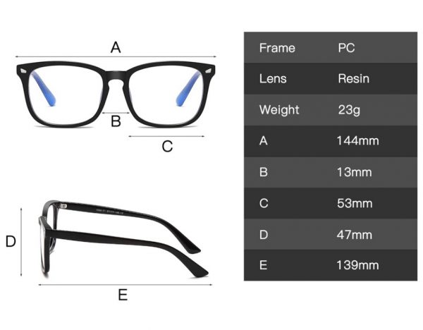 Decentné okuliare na prácu s počítačom s čiernym rámom