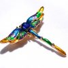 Farebná brošňa na šaty v tvare vážky s krystálikmi