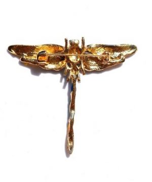 Farebná brošňa na šaty v tvare vážky s krystálikmi