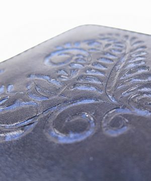 Ručne vytvarovaný, vyrezávaný a reliéfny kožený zápisník - Blue Ancient