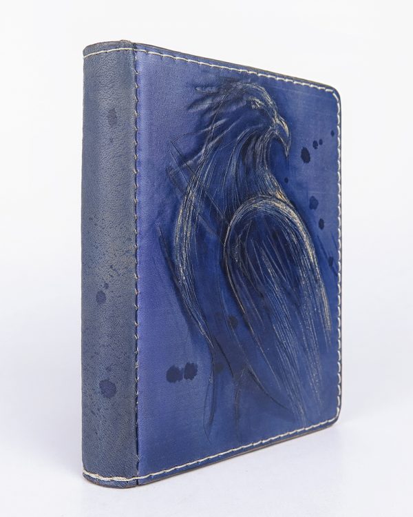 Ručne vytvarovaný, vyrezávaný a reliéfny kožený zápisník - Orol skalný