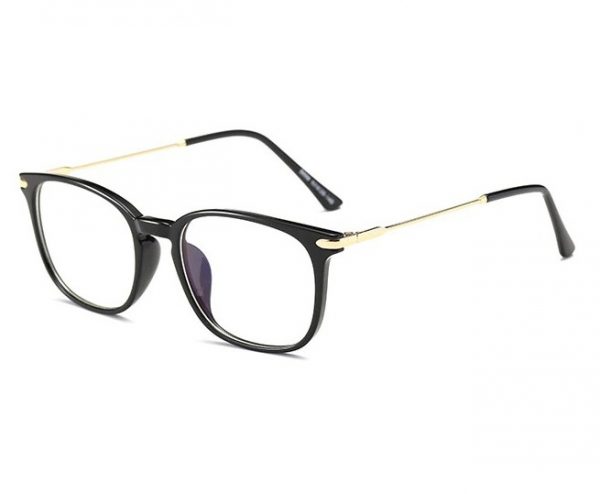 Štýlové okuliare s filtrom na prácu pri počítači c čierno-zlatým rámom