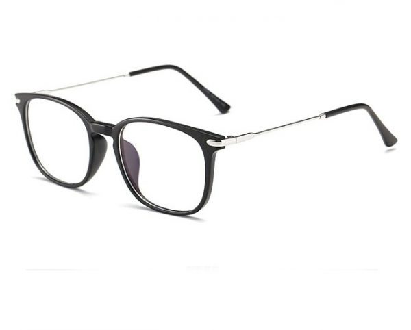 Štýlové okuliare s filtrom na prácu pri počítači s čierno-strieborným rámom