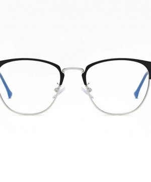 Štýlové okuliare s filtrom proti žiareniu monitora - čierno-strieborný rám