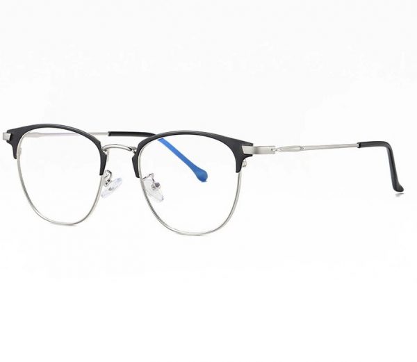 Štýlové okuliare s filtrom proti žiareniu monitora - čierno-strieborný rám