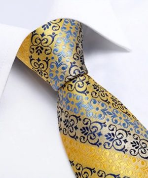 Vzorovaný kravatový set s luxusným vzorom - viazanka + gombíky + vreckovka