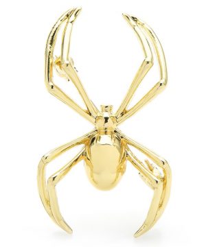 Luxusná módna brošňa v podobe zlatého pavúka