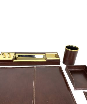 Luxusný stolový kancelársky set v tmavo hnedej farbe - Kompletný set – Obrázok 6