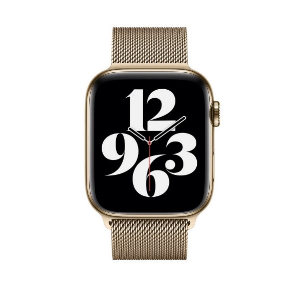 Magnetický náramok pre Apple Watch, Nerezová oceľ, 38mm : 40mm, Zlatý.