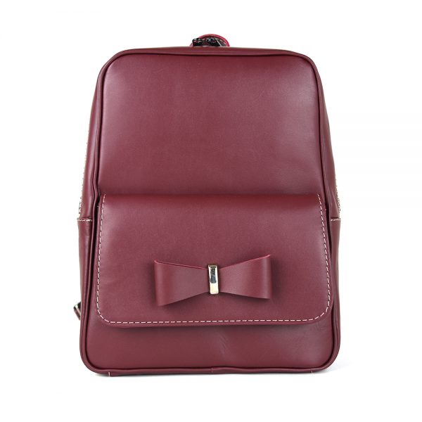 Luxusný kožený ruksak z pravej hovädzej kože č.8666 v bordovej farbe