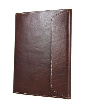 Luxusný kožený pracovný zápisník A5 v tmavo hnedej farbe