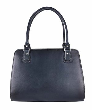 Luxusná kožená kabelka 8614 ručne tamponovaná a tieňovaná v tmavo modrej farbe