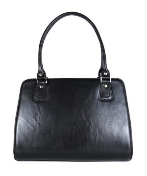 Luxusná kožená kabelka 8614 v čiernej farbe