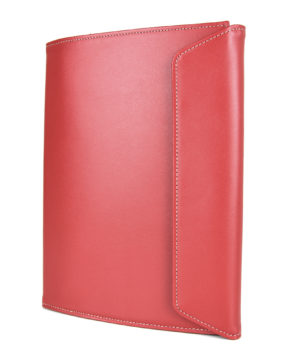 Luxusný kožený pracovný zápisník A5 v červenej farbe
