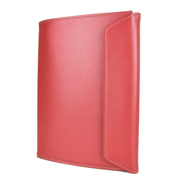 Luxusný kožený pracovný zápisník A5 v červenej farbe