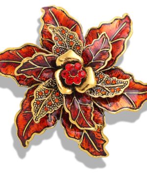 Luxusná brošňa na oblečenie v tvare prepracovanej kvetiny