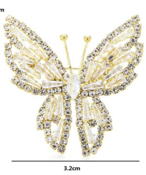 Luxusná brošňa na oblečenie v tvare roztomilého motýľa s kryštálikmi