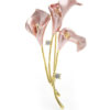 Smaltovaná pripínacia brošňa na šaty v podobe kytice ružových ľalií