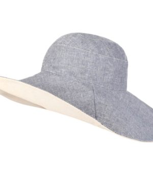 Luxusný dámsky klobúk na leto v modro-sivej farbe