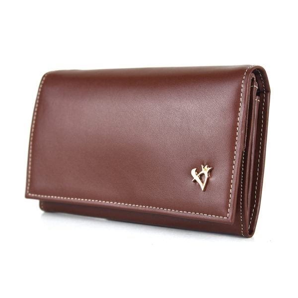Luxusná dámska kožená peňaženka, hnedá farba