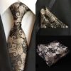 Spoločenská kravata a vreckovka - elegantný tmavý set